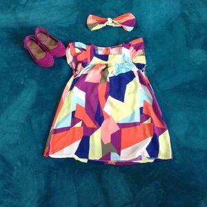 Toddler Girl Dress and Headband Set